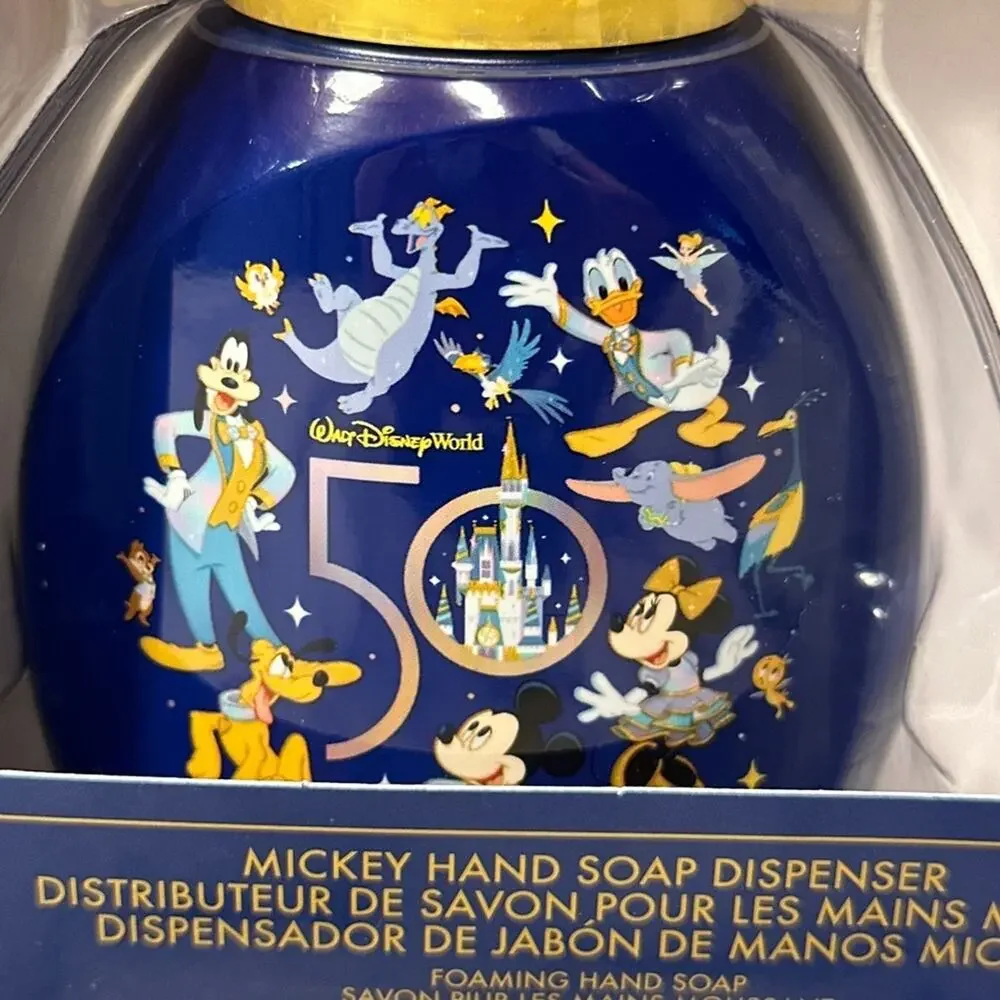 2 NEW Walt Disney World 50th Anniversary 2021 Mickey Hand Soap Dispenser